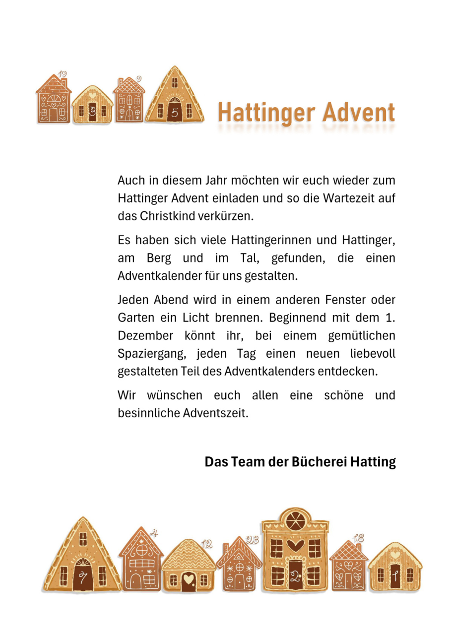 Adventfenster Hatting mit Adressen